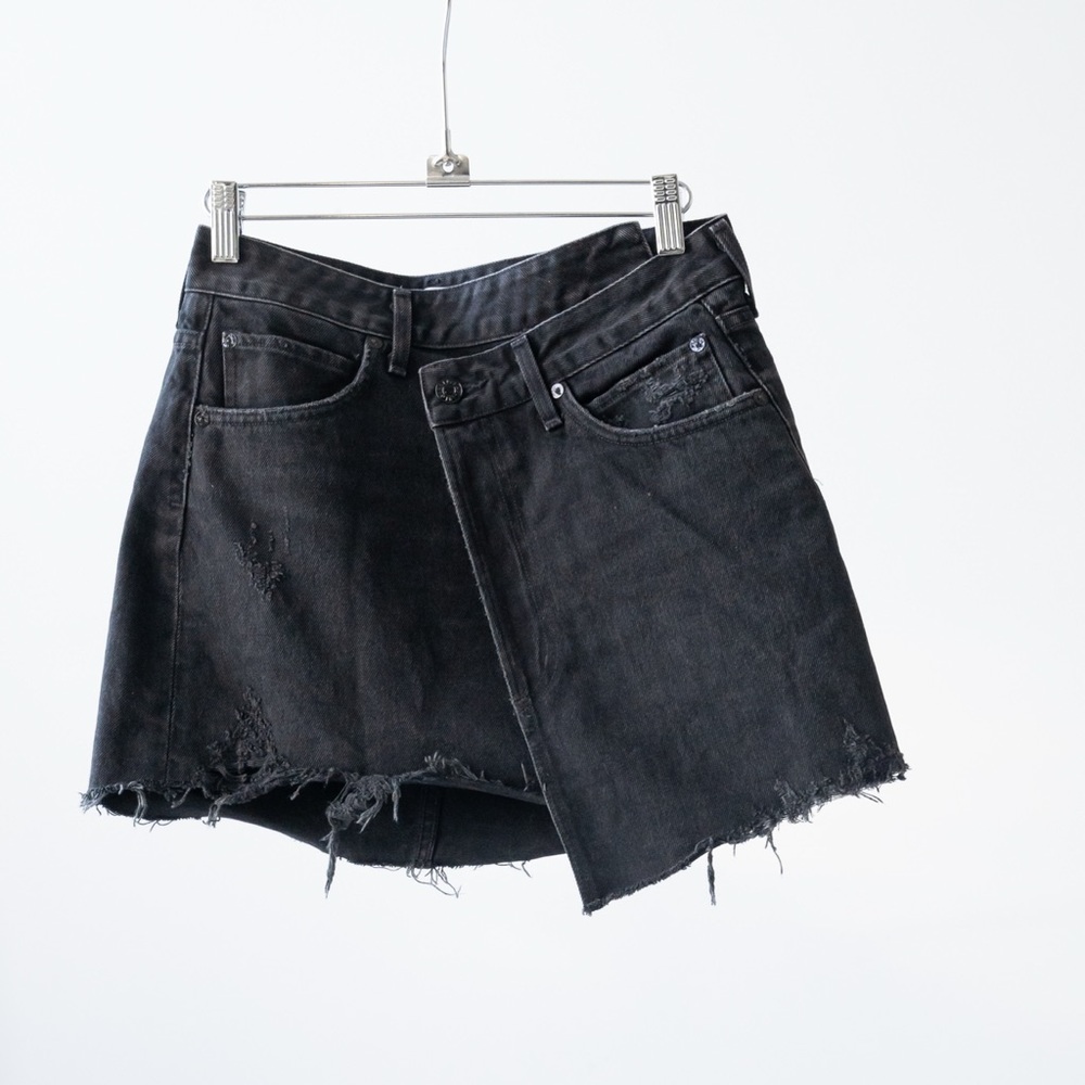 Agolde Cross Closure Denim Skirt